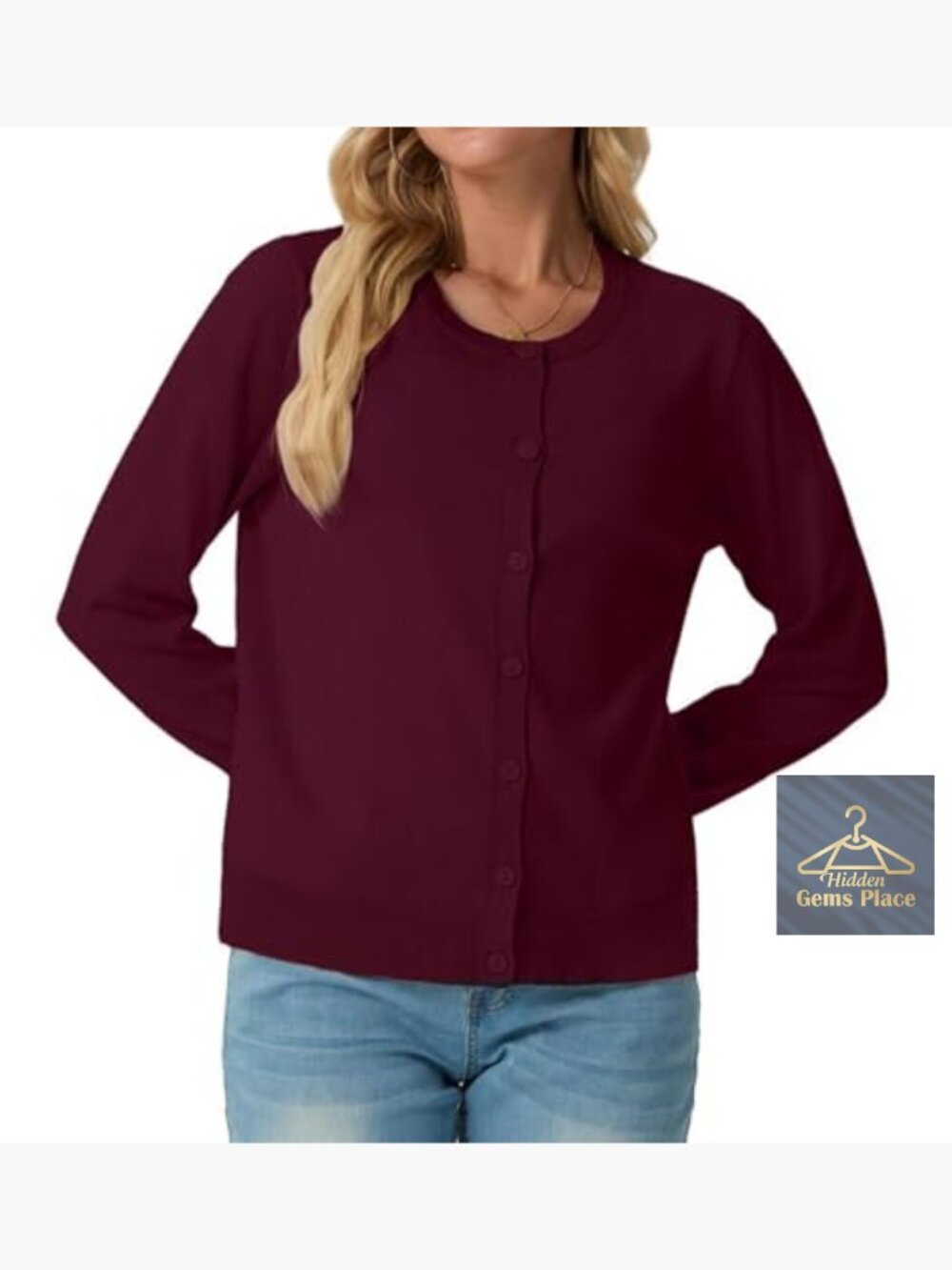Lightweight Long Sleeve Button Up Ribbed Knit Cardigan Sweater - Picture 6 of 7